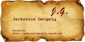 Jerkovics Gergely névjegykártya